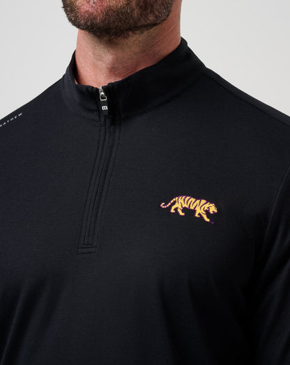 LSU Time To Tailgate Quarter Zip Black | Travis Mathew Best Price
