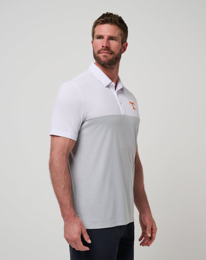 Tennessee Drop Back Polo White/Heather Grey | Travis Mathew Essential