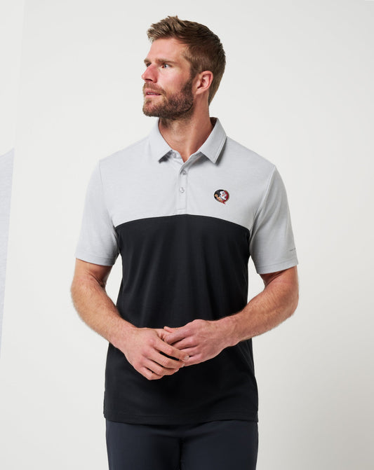 FSU Drop Back Polo Heather Grey/Black | Travis Mathew Trending