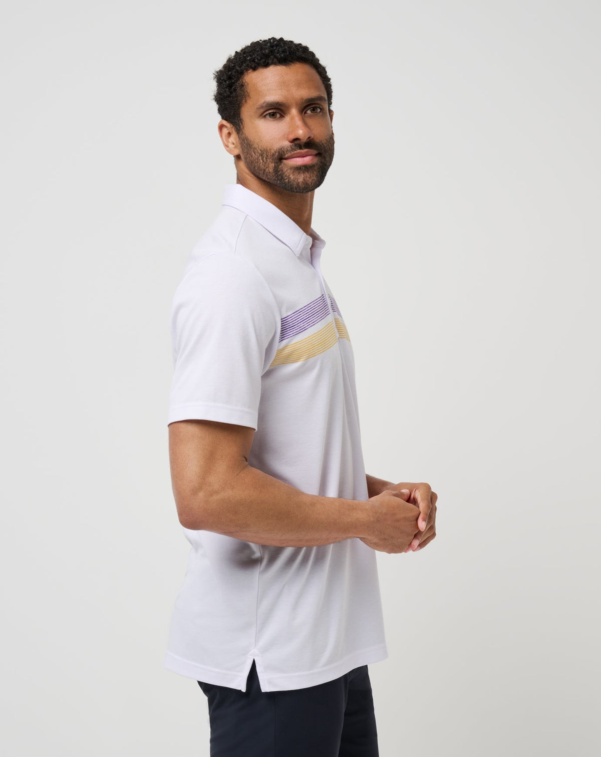 LSU Top Recruit Polo White/Purple | Travis Mathew Hot Sale