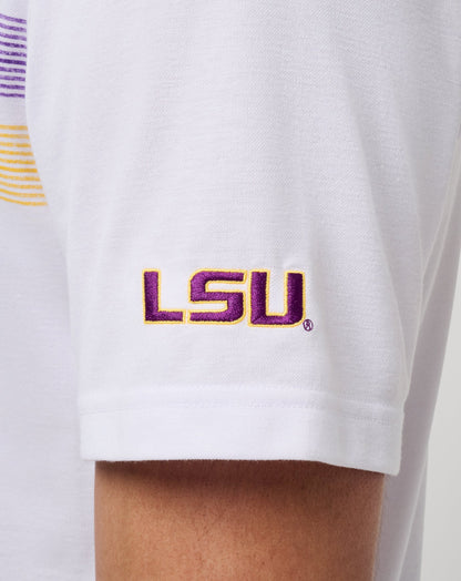 LSU Top Recruit Polo White/Purple | Travis Mathew Hot Sale