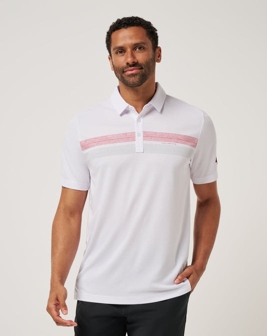 Arkansas Top Recruit Polo White/Crimson | Travis Mathew Latest