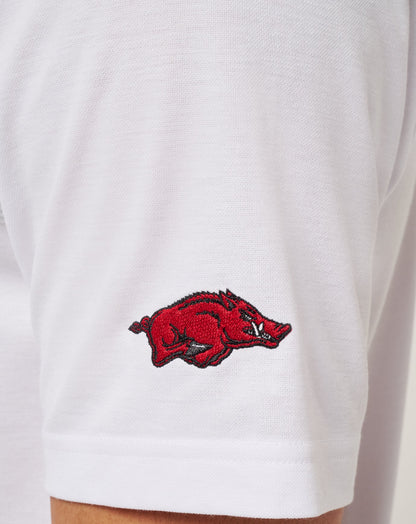 Arkansas Top Recruit Polo White/Crimson | Travis Mathew Latest