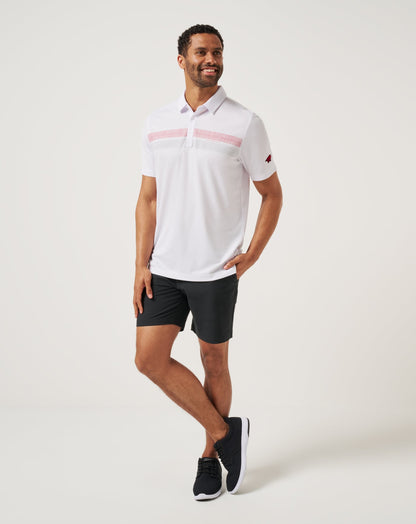 Arkansas Top Recruit Polo White/Crimson | Travis Mathew Latest