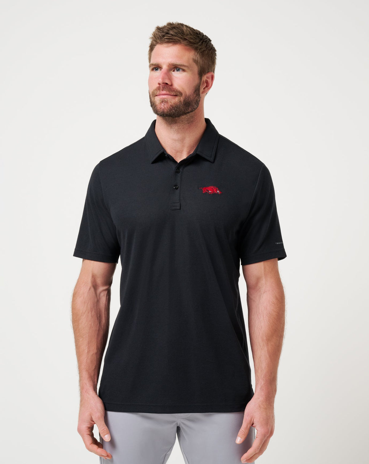 Arkansas School Pride Polo Black | Travis Mathew Latest
