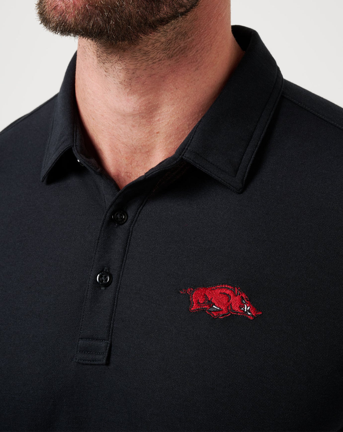 Arkansas School Pride Polo Black | Travis Mathew Latest