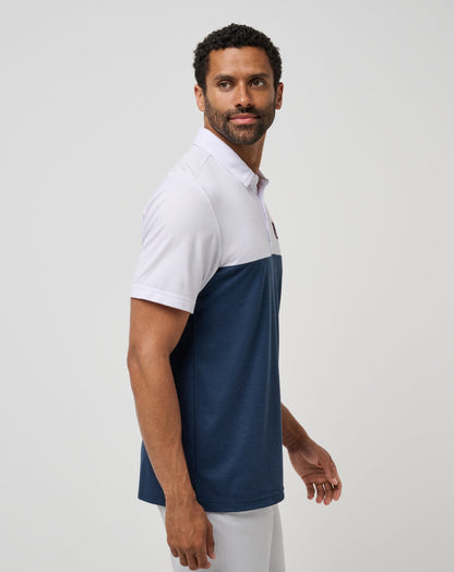 Auburn Drop Back Polo White/Navy | Travis Mathew Trusted