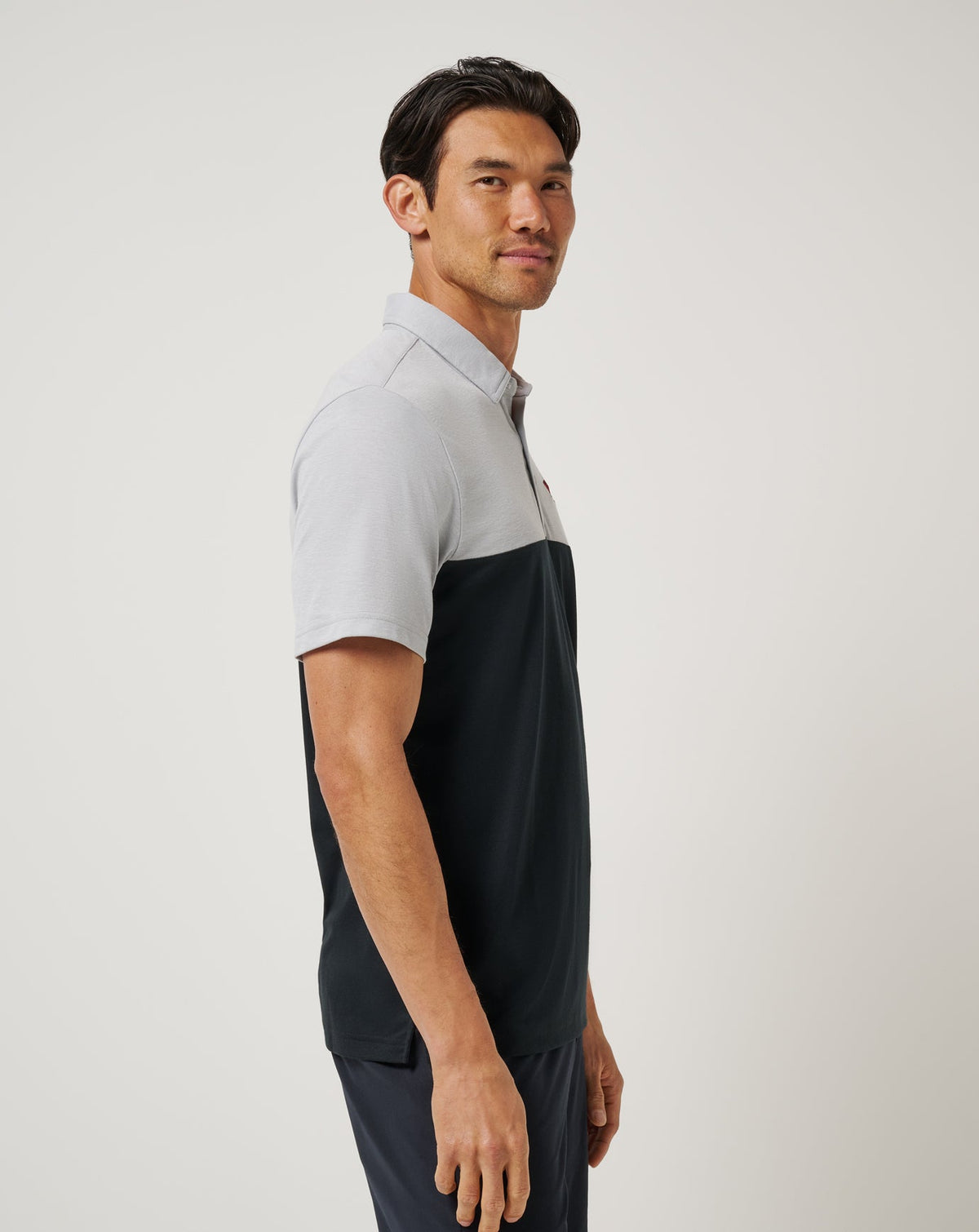 Arkansas Drop Back Polo Heather Grey/Black | Travis Mathew New