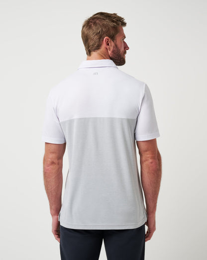 LSU Drop Back Polo White/Heather Grey | Travis Mathew Deals