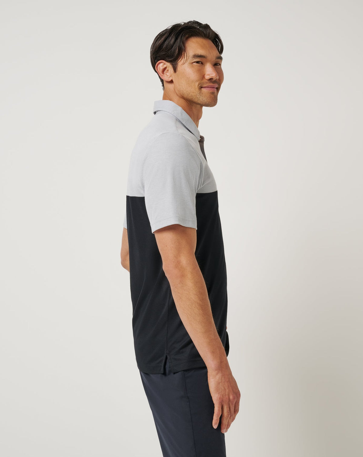 LSU Drop Back Polo Heather Grey/Black | Travis Mathew Discount
