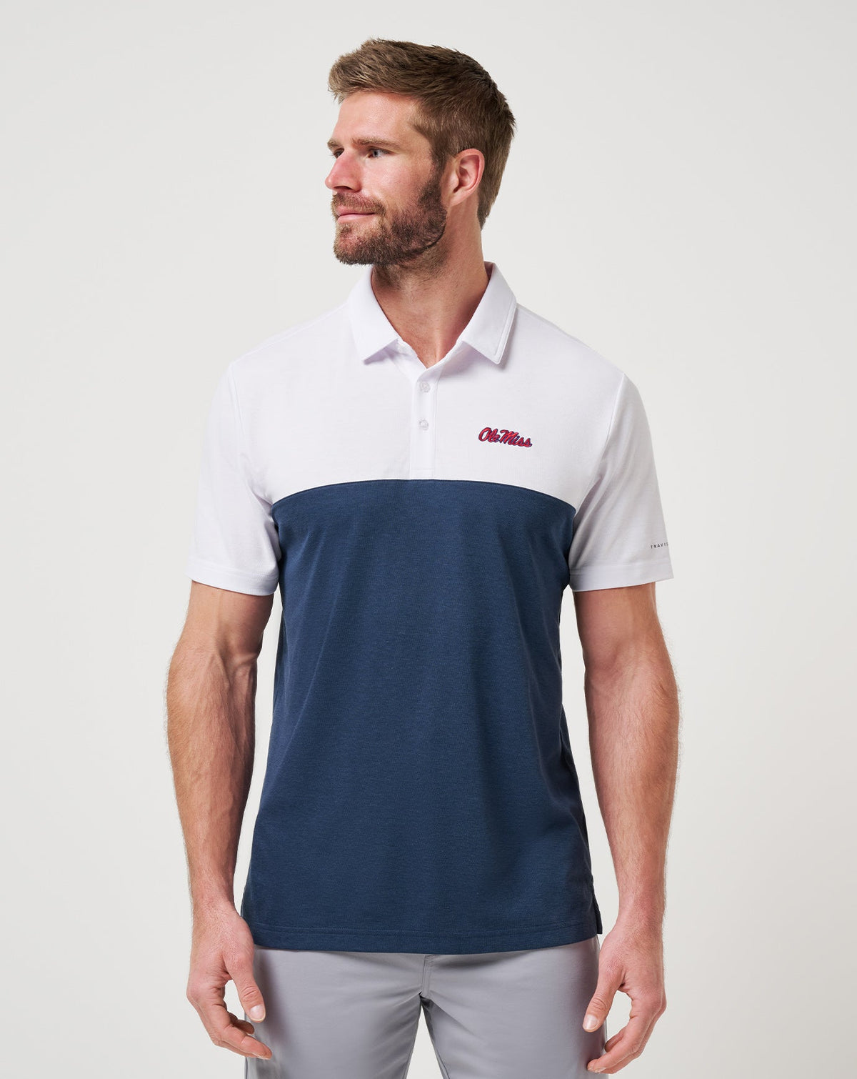 Mississippi Drop Back Polo White/Navy | Travis Mathew Trending