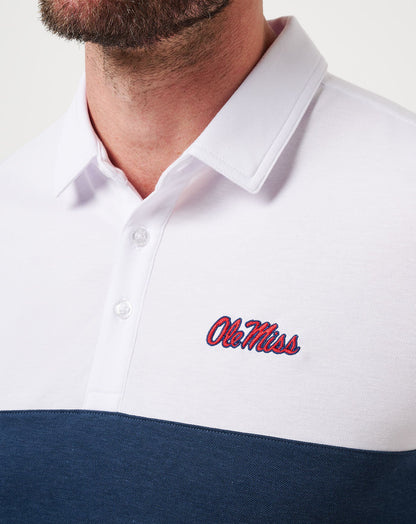 Mississippi Drop Back Polo White/Navy | Travis Mathew Trending