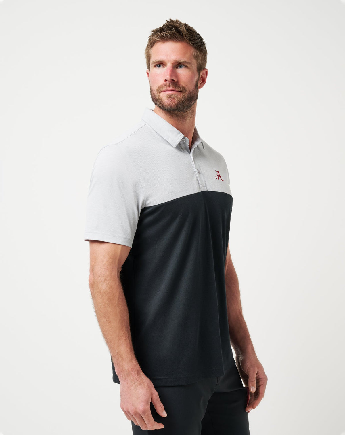 Alabama Drop Back Polo Heather Grey/Black | Travis Mathew Value