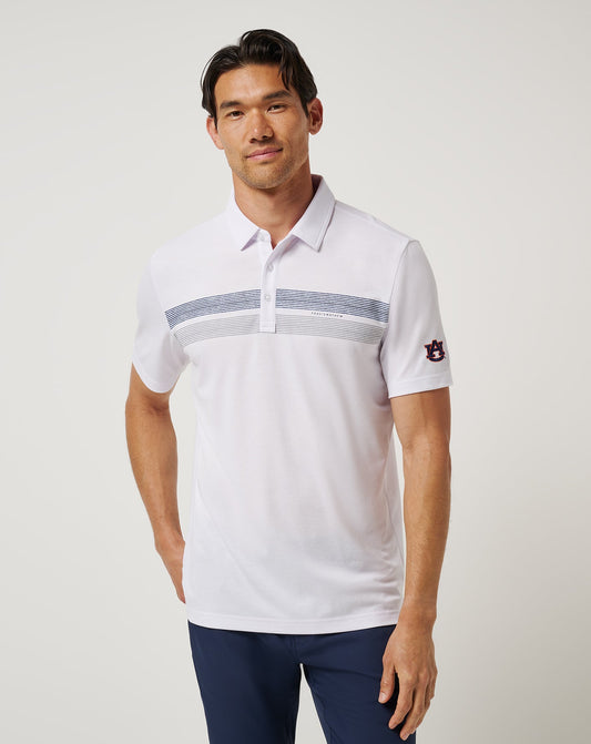 Auburn Top Recruit Polo White/Navy | Travis Mathew Featured