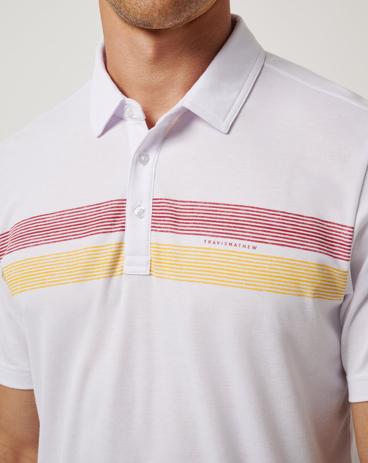 USC Top Recruit Polo White/Cardinal | Travis Mathew Quality