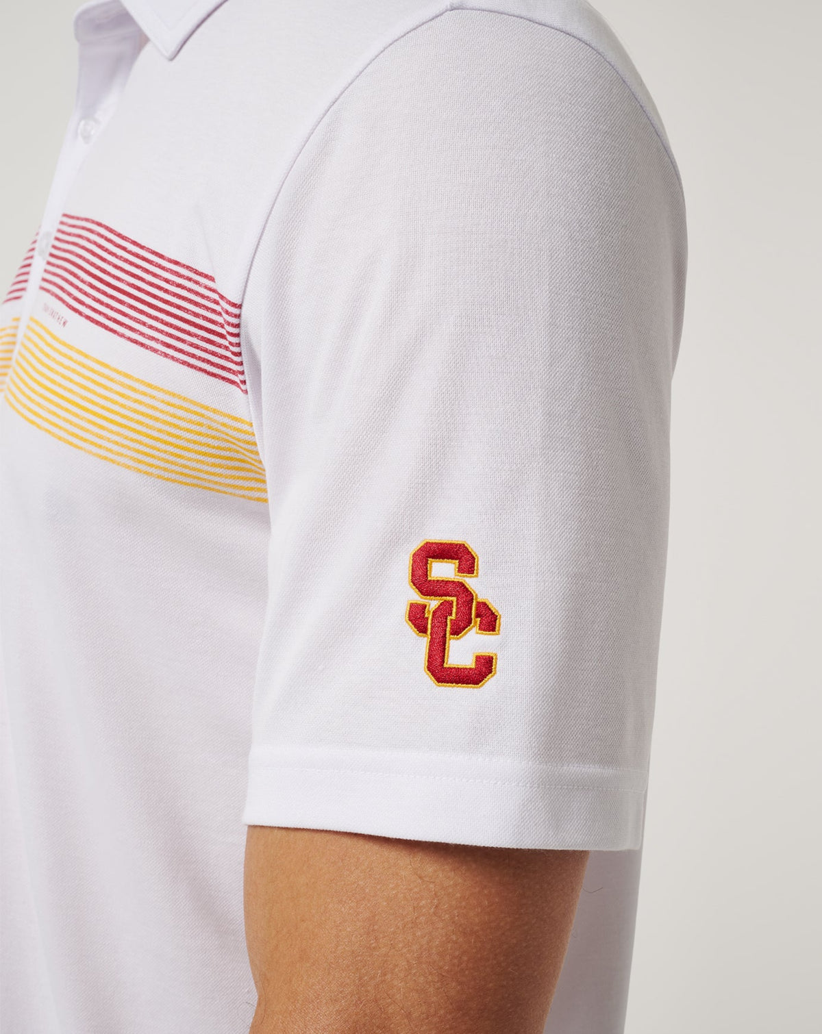 USC Top Recruit Polo White/Cardinal | Travis Mathew Quality