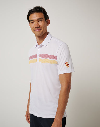USC Top Recruit Polo White/Cardinal | Travis Mathew Quality