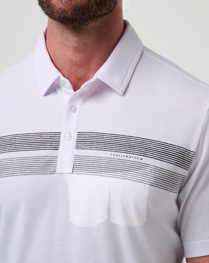 Nebraska Top Recruit Polo White/Black | Travis Mathew Smart Buy