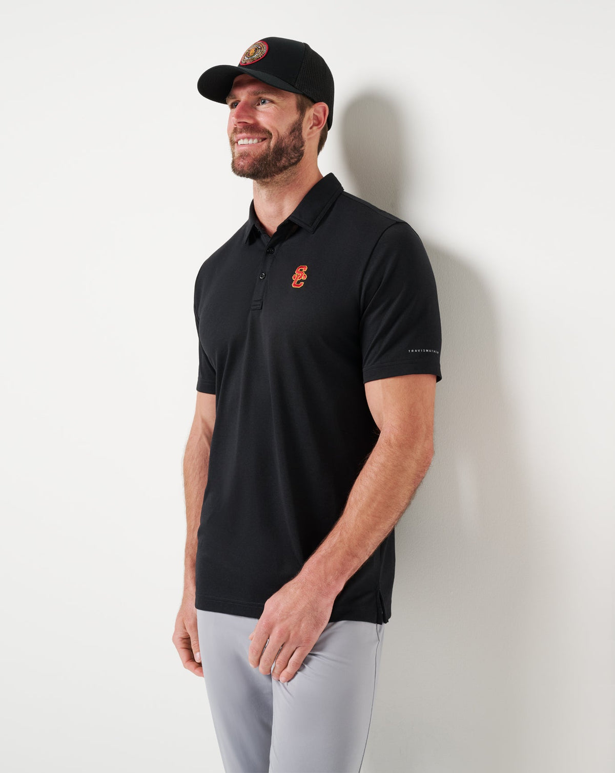 USC School Pride Polo Black | Travis Mathew Signature