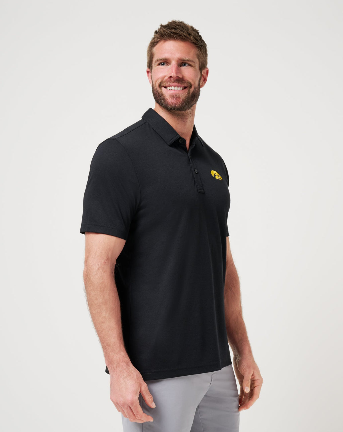 Iowa School Pride Polo Black | Travis Mathew Special Offer