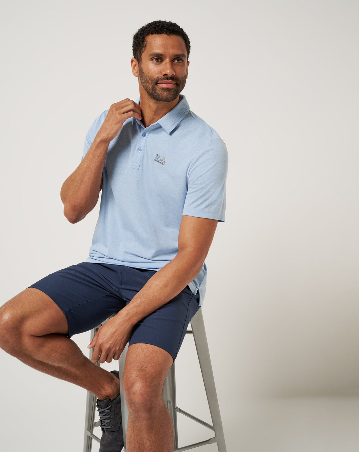 UCLA School Pride Polo Heather Blue | Travis Mathew Trusted