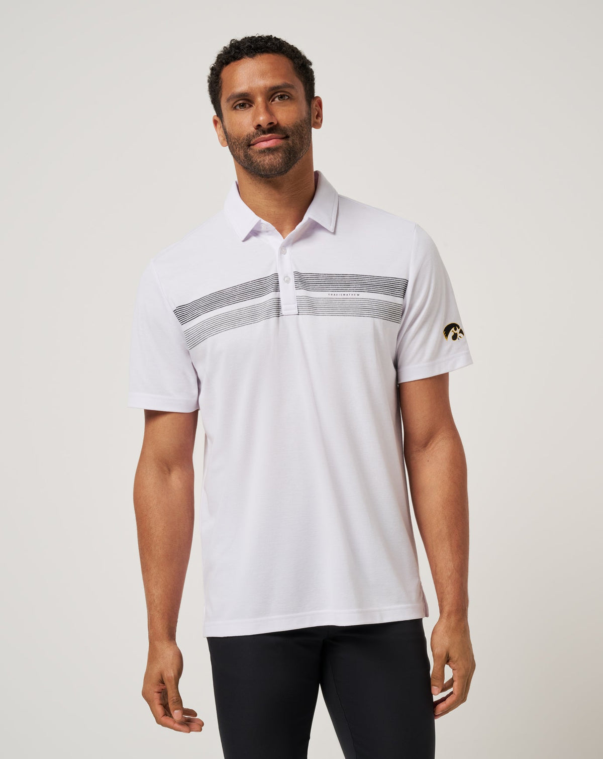 Iowa Top Recruit Polo White/Black | Travis Mathew Everyday