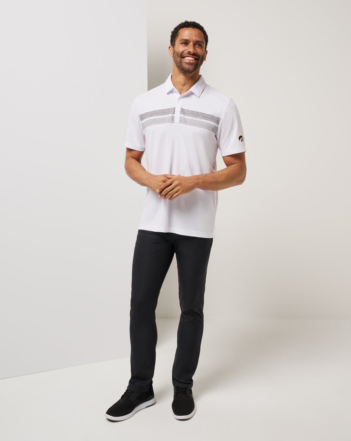 Iowa Top Recruit Polo White/Black | Travis Mathew Everyday