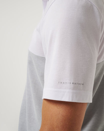 UCLA Drop Back Polo White/Heather Grey | Travis Mathew Everyday