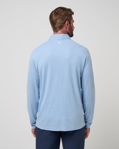 UCLA Time To Tailgate Quarter Zip Heather Blue | Travis Mathew Premium