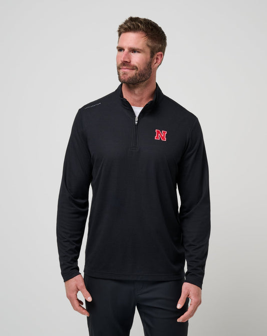 Nebraska Time To Tailgate Quarter Zip Black | Travis Mathew Smart Buy