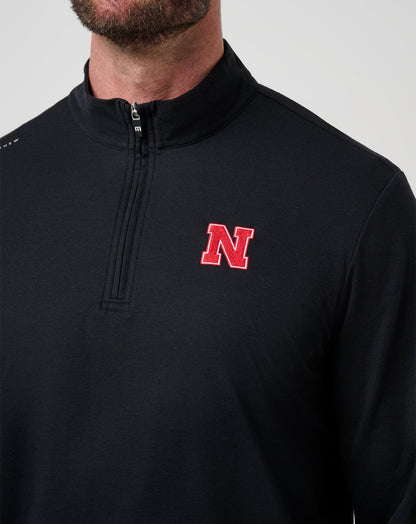 Nebraska Time To Tailgate Quarter Zip Black | Travis Mathew Smart Buy