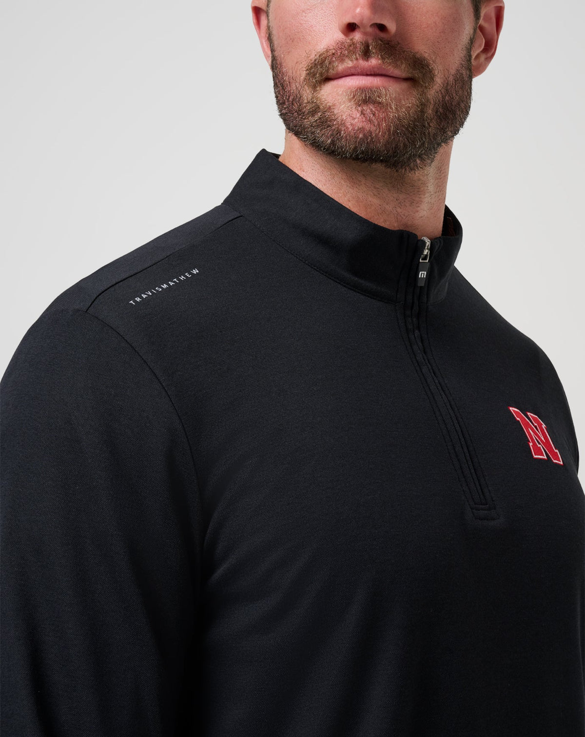 Nebraska Time To Tailgate Quarter Zip Black | Travis Mathew Smart Buy