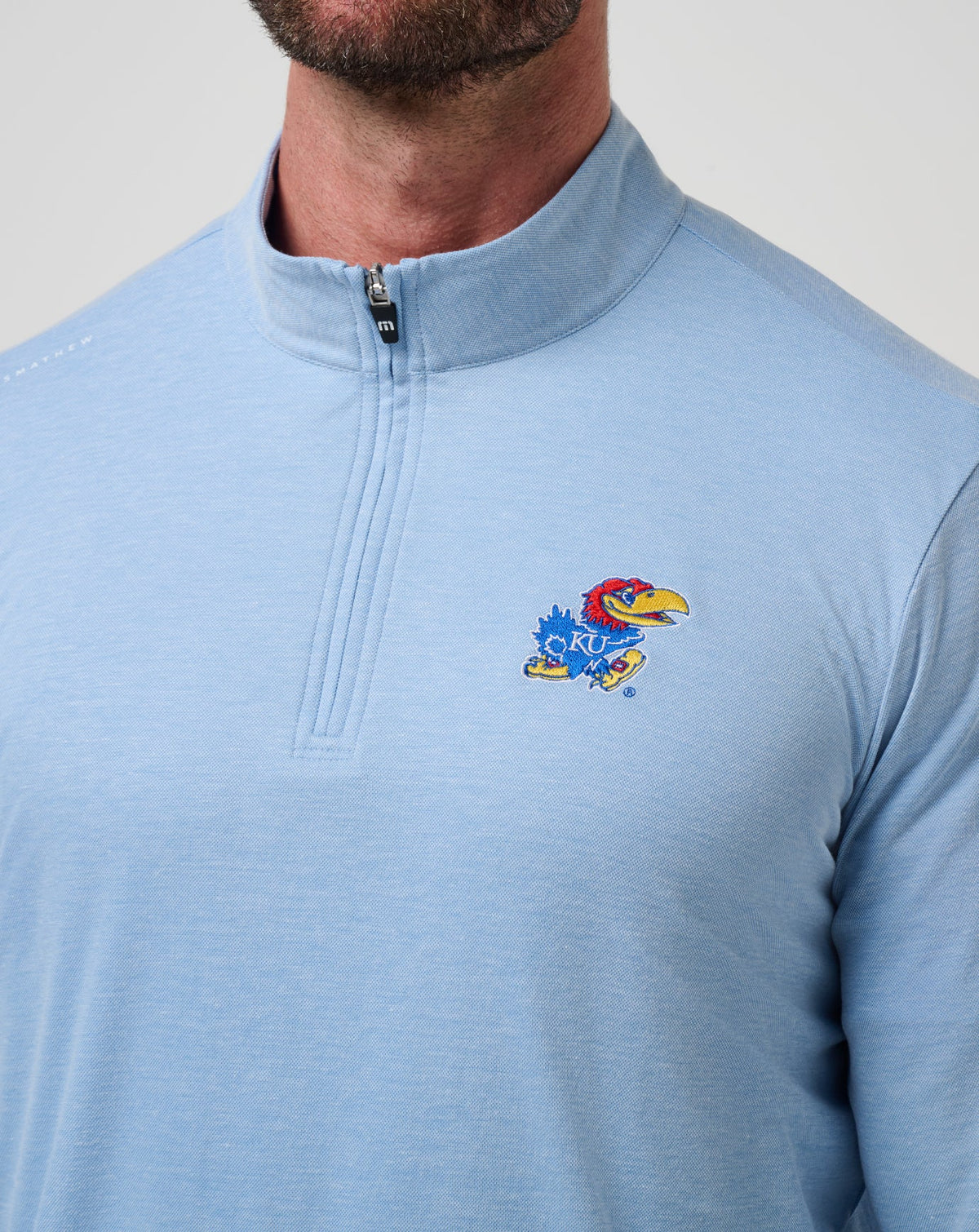 Kansas Time To Tailgate Quarter Zip Heather Blue | Travis Mathew Trending