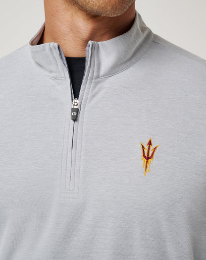 ASU Time To Tailgate Quarter Zip Heather Grey | Travis Mathew Recommended