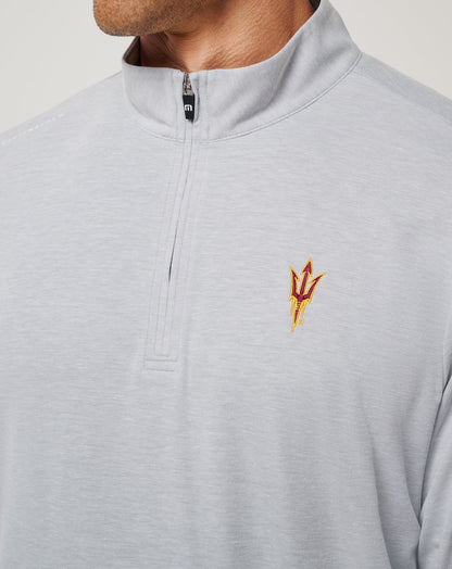 ASU Time To Tailgate Quarter Zip Heather Grey | Travis Mathew Recommended