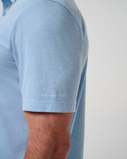 Kansas School Pride Polo Heather Blue | Travis Mathew Hot Sale