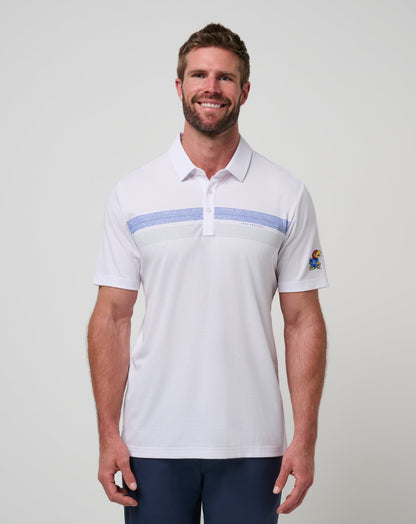 Kansas Top Recruit Polo White/Blue | Travis Mathew Signature