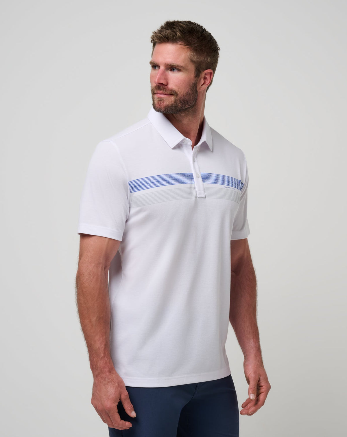 Kansas Top Recruit Polo White/Blue | Travis Mathew Signature