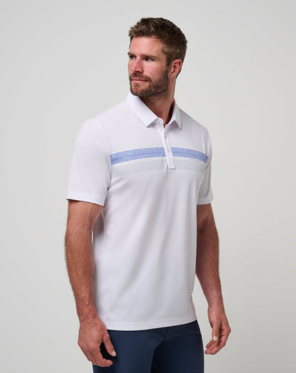 Kansas Top Recruit Polo White/Blue | Travis Mathew Signature