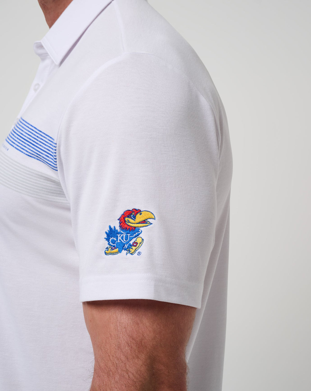 Kansas Top Recruit Polo White/Blue | Travis Mathew Signature