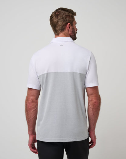 Kansas Drop Back Polo White/Heather Grey | Travis Mathew Everyday
