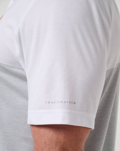 Kansas Drop Back Polo White/Heather Grey | Travis Mathew Everyday