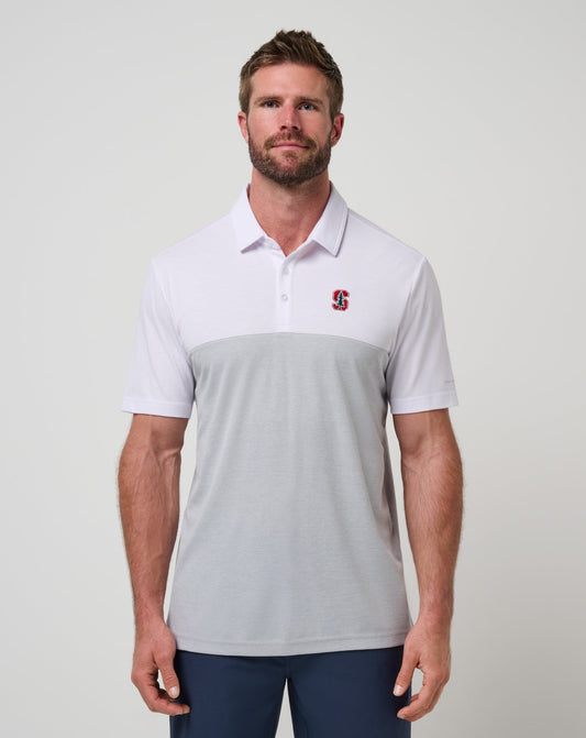 Stanford Drop Back Polo White/Heather Grey | Travis Mathew Popular