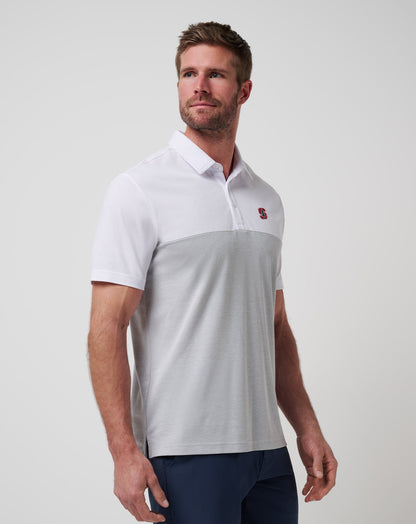 Stanford Drop Back Polo White/Heather Grey | Travis Mathew Popular