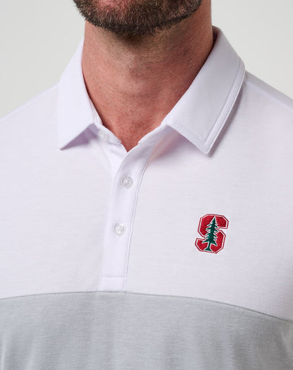 Stanford Drop Back Polo White/Heather Grey | Travis Mathew Popular
