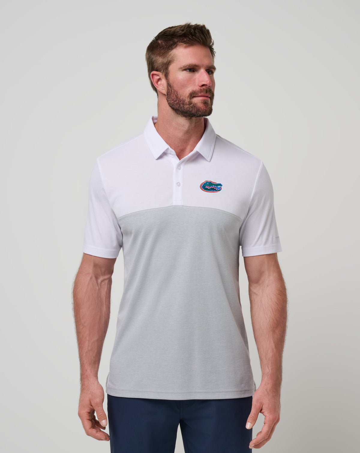 Florida Drop Back Polo White/Heather Grey | Travis Mathew New