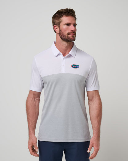 Florida Drop Back Polo White/Heather Grey | Travis Mathew New