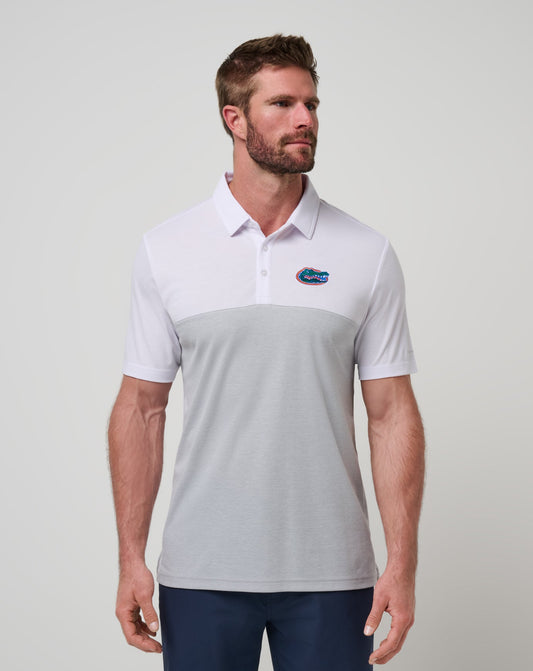 Florida Drop Back Polo White/Heather Grey | Travis Mathew New