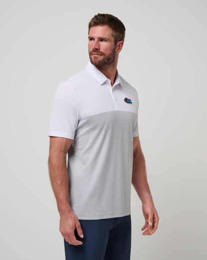 Florida Drop Back Polo White/Heather Grey | Travis Mathew New