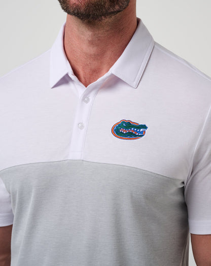 Florida Drop Back Polo White/Heather Grey | Travis Mathew New
